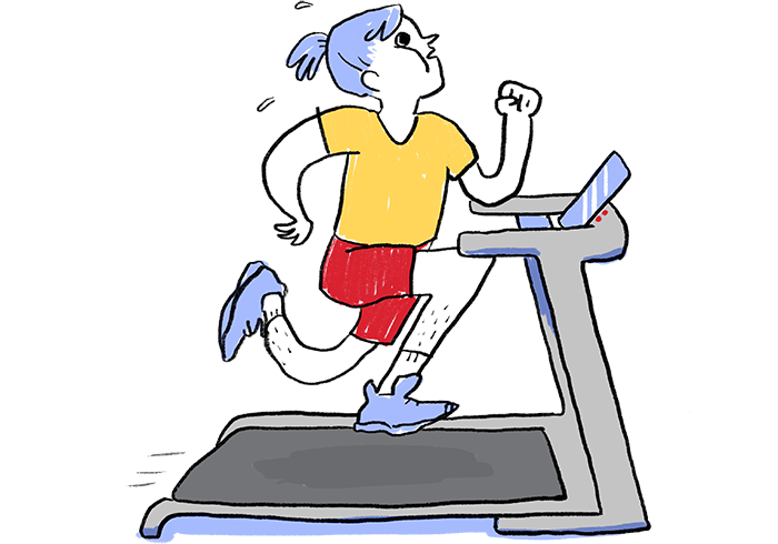 Illustration of a runner on a treadmill