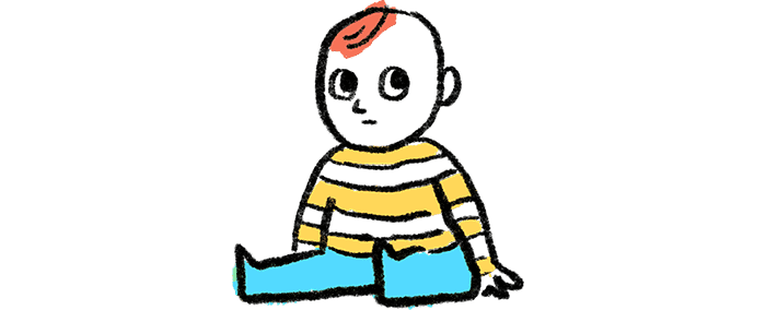 Illustration of a sitting baby.