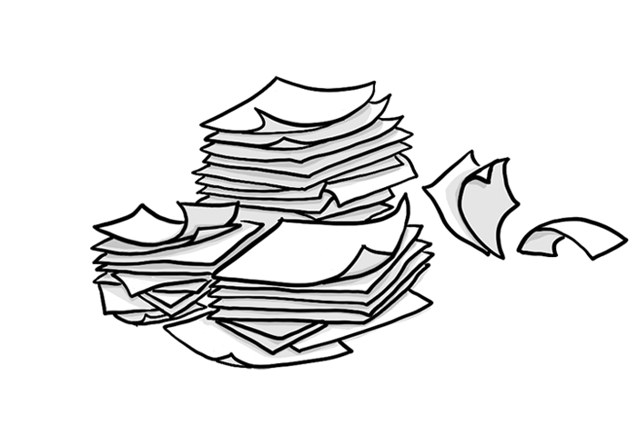 Illustration of a stack of papers.