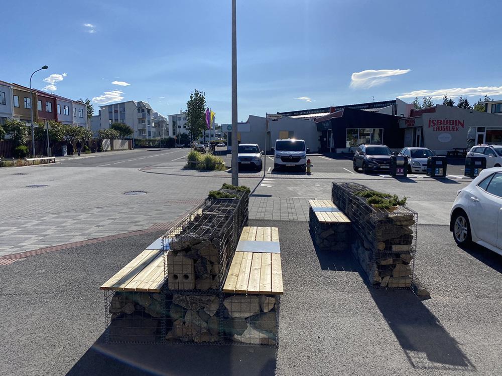 Nýr áningastaður við Hrísateig og Laugalæk.