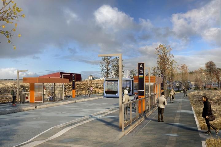 CityLine station at Reykjavík University after the changes (rendering)